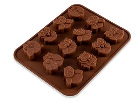 Molde silicona 12 lechuzas 